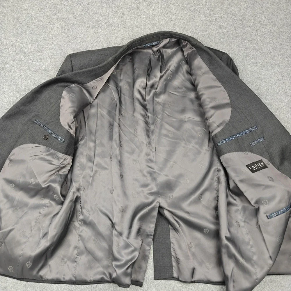 Lauren Ralph Lauren Suit Jacket Mens 48 Gray Two Button Classic Fit Indonesia